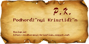 Podhorányi Krisztián névjegykártya