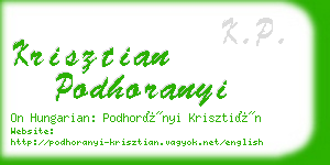 krisztian podhoranyi business card